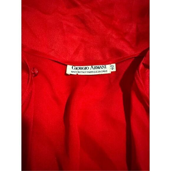Giorgio Armani Red button front blouse long sleeve 40/4 - Picture 5 of 6